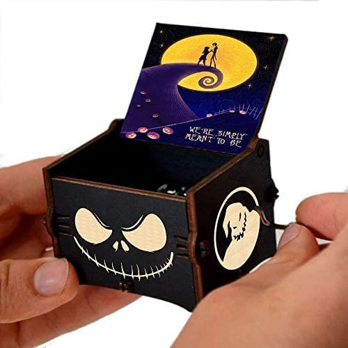 PeaMirmy Handkurbel Spieluhr The Christmas Geschnitzte Holz Spieluhr Bemalte Musikalische Geschenke für Fans (F)