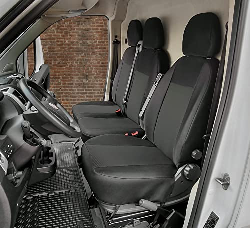 KegelBlazusiak Sitzbezüge passgenau Schonbezüge Roco geeinget für FIAT Ducato ab 2006 und ab 2020 Erste Reihe 3-Sitzer + Gummimatten