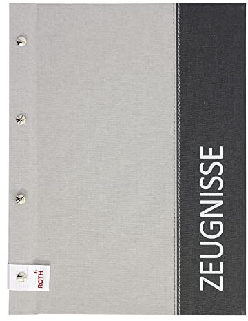 ROTH Zeugnismappe Spectrum mit Buchschrauben, A4, 12 Einlagen, erweiterbar (Grey)