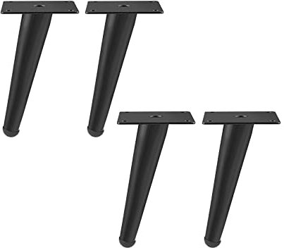 Gittcoll Lot de 4 Pieds Meubles Pieds Support Meubles Obliques Fer avec Coussinet Antidérapant Roulement Robuste 300 kg Bricolage Style pour Canapé Chevet Meuble TV Chaise Placard (10 cm, Noir)