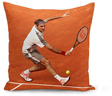 French Unicorn Roger Federer Athlete Star Tennis Champion Kissenhülle, 40 x 40 cm