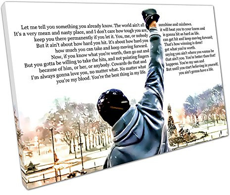 EACanvas Rocky Balboa Box-Zitat Wandbild auf Leinwand für Zuhause und Büro