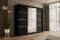 ALTDECOR Kleiderschrank mit Spiegel und Schiebetüren, kugelgelagerte Führungsschienen und Aluminium-Leisten - PAOKI - 250 cm Schwarz