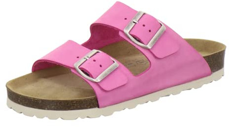 AFS-Schuhe 2100 - Ciabatte da donna alla moda, in vera pelle di alta qualità, realizzate in Germania, Fucsia Nubuk, 43 EU