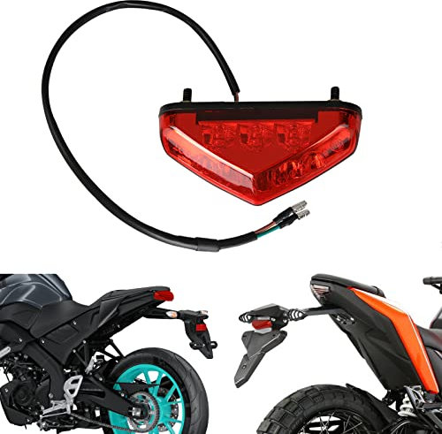 DREAMIZER Motorrad Rücklicht Bremsrücklicht, 12V 9 LED E-geprüft Motorrad Stop Running Rücklicht Rücklicht Universal für Motorräder ATV Dirt Bike Scooter.