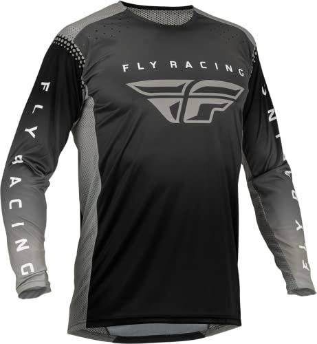 Fly Racing Lite 2023 Motocross Jersey (Black/Anthracite/Grey,L)