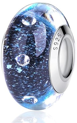 Nbsameng Transparent Charme Perlen aus Murano Glas Charms, Anhänger für Frauen Armbänder, 925% Silber Charms Pendant Bead für Pandora und europäische Armbänder und Halskette,Gebrochener Stern