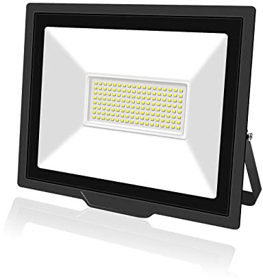 PICAA Faretto LED da Esterno, 100W Faro da Lavoro a LED Bianca Caldo, luce di sicurezza LED,Proiettore Super Luminoso, Proiettore da Costruzione per Campeggio, Riparazione Auto, Escursionismo e Pesca