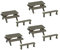 Outland Models Eisenbahnlandschaft Park-Picknicktisch x4 & Bank x4 Spur H0