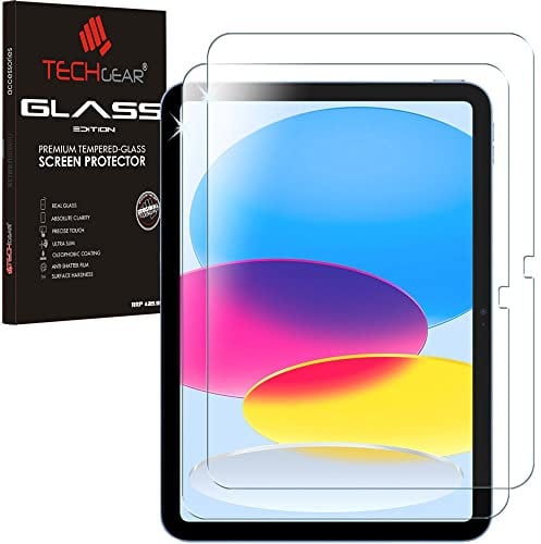 TECHGEAR 2 Pack iPad 11th (A16) & 10th Generation GLASS Screen Protectors, Tempered Glass Screen Protector [9H] [UHD Clarity] [Scratch-Resistant] [No-Bubble] for iPad 11 2025 / iPad 10.9 2022