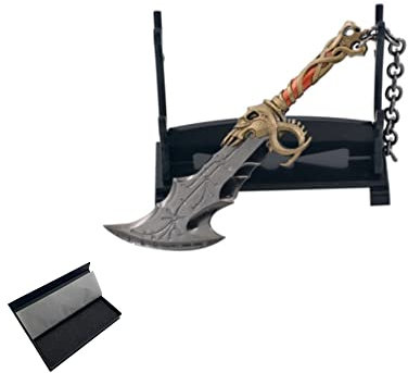 hanaiette 1 x God of War Chaos Klinge Donner Hammer Axt Schwert Waffe Modell Schlüsselanhänger mit Präsentationsständer (Box Modell 6)