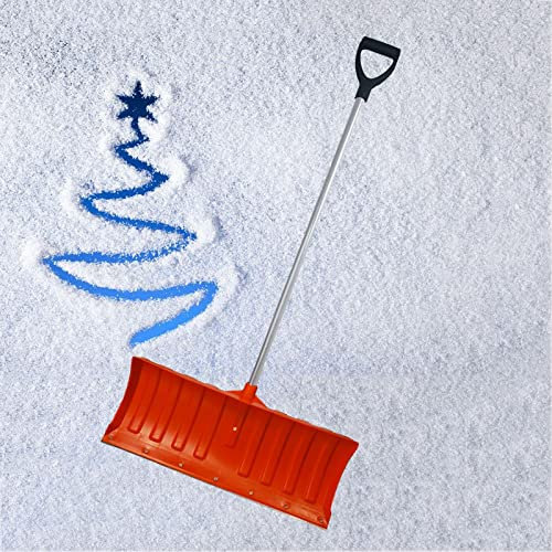 KOKMAT 24,8-Zoll-Schneeschaufel, Quadratische Schneeschieber, Ergonomische Schneeschaufel mit D-Griff-Griff, Schneeschaufel mit Langem Griff, Große Schneeschaufel für Die Einfahrt, Auto, Hausgarage