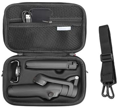 Uvafly OM 6 Sac de rangement portable en cuir PU avec bandoulière Sac de voyage pour DJI Osmo Mobile 6 Accessoires stabilisateurs de cardan, Noir , Sac à bandoulière