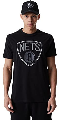 New Era Brooklyn Nets NBA T-Shirt schwarz Basketball Fanshirt Teamlogo - L