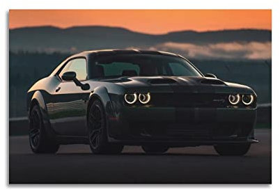 ZONDER Sportauto-Poster für Dodge Charger SRT Hellcat Rennauto Hyper CarPoster dekorative Malerei Leinwand Wand und Kunstbild Druck Moderne Familie Schlafzimmer Dekor 30 x 45 cm