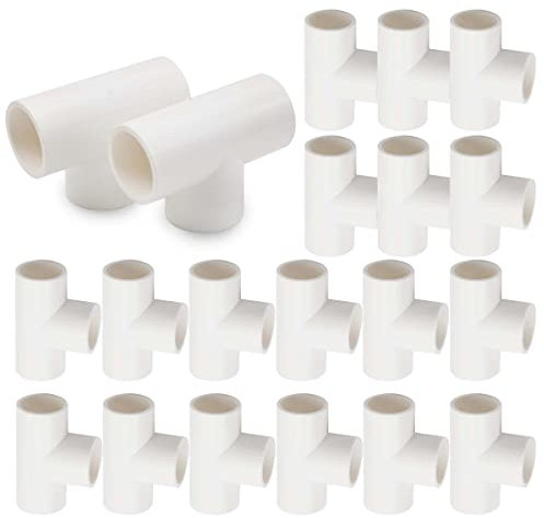 Bwintech 10 pezzi 25 mm (3/4) 3 vie tee slip connettore PVC-U raccordo raccordo gomito connettore giardino tubo acqua collegamento