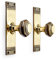AB Hardware Solid Brass Octagonal Door Knobs On Backplate Mortice Pair Set Quality (Aged Brass)