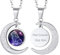 Suplight Unisex Collier Sternzeichen Löwe Halskette Damen Horoskop Sternbilder personalisiert Halbmond Anhänger 50+5cm Edelstahl Rolokette Tierkreis Modeschmuck für Männer Frauen
