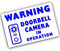 1 x Sign CCTV Doorbell Camera Sticker Recording in Operation Small 24hr Security Warning Vinyl Video Label BLUE on WHITE 90x60mm Door Bell LANDSCAPE C5