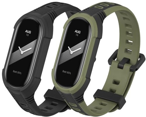 Xisair 2 Stück Ersatzband Kompatibel für Xiaomi Mi Band 8 Armband Silikon Fitness Ersatzbänder Xiaomi Smart Band 8 Verstellbaren Armband für Xiaomi Mi Band 8 Armbänder
