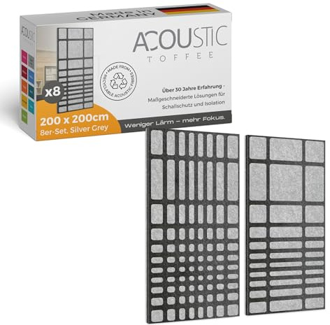 platino24 „MANHATTAN“ 8er-Set Akustik-Objekt/Wandpaneele für optimale Raumakustik/INNOVATIVES DESIGN / 200 x 200cm