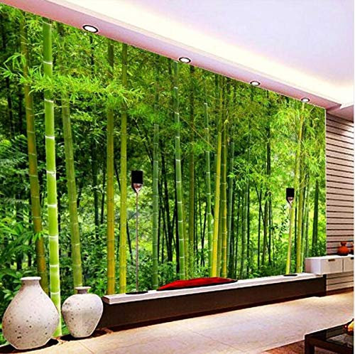 GOKSEL Papier Peint Panoramique 3D Bambou vert Taille:L150CMxH105CM Peint À La Main Tapisserie Murales Papier peint Intissé Chambre Salon Decoration