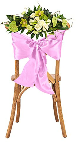 WedDecor Rose Pâle Satin Écharpe Ruban Fuller Nœud pour Mariage Mariée Anniversaire Fiançailles Réception Fête Banquet Événement Chaise Salle à Manger Décoration -7 X 108 (18 x 274cm), 10pcs
