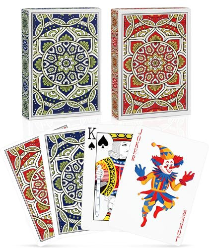 2 Mazzi Carte da Gioco Carte Poker Set Professionali Giochi di Carte Playing Cards Poker Cards per Riunione di Famiglia Riunione di Amici