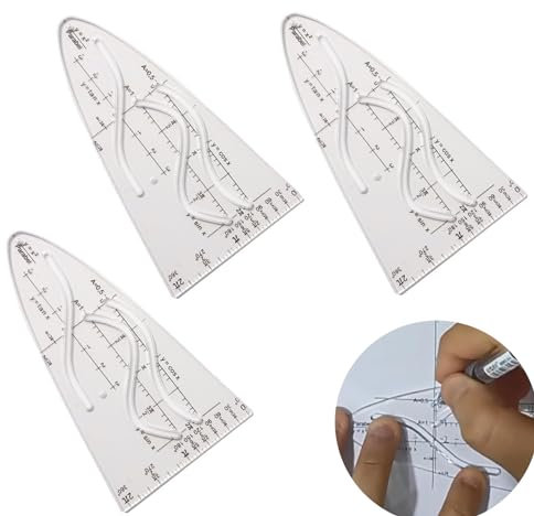 3 Stück Parabelschablone Mathe,Kunststoff Parabelschablone,Parabel Lineal,Sinus Kosinus Tangens Parabelschablone,die für das Lernen der Schüler und den Unterricht der Lehrer Wichtig Sind