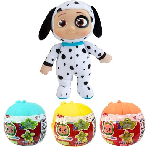 CoComelon Blindkapsel-Zahlenfiguren-Set, beweglich – 3 Bälle und 20 cm Welpe