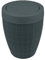 Addis Faux Hessian Round Swing Lid Plastic Bathroom Bedroom Home Office Bin, 5 litre capacity, Charcoal Dark Grey