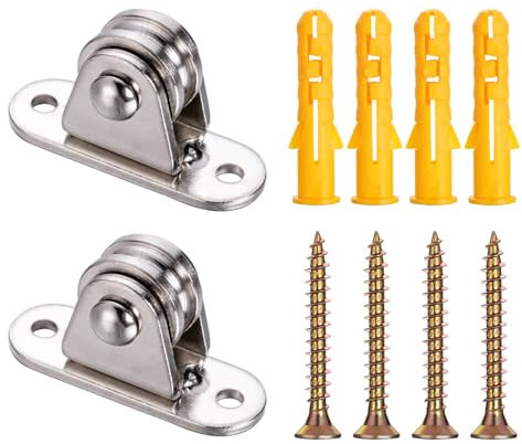 KCNOFNC Umlenkrolle Seilrolle mit Kugellager, Umlenkrollen für Seile, Sonnensegel, Gewächshaus, Baldachin, 2 Stück