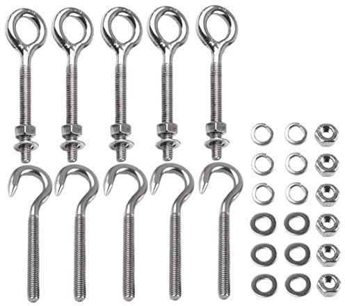 CIYODO 10sätze Edelstahl Augen Schraubhaken Robuste Deckenhaken Für Drinnen Und Draußen Für Pflanzen Licht Werkzeuge Und Mehr