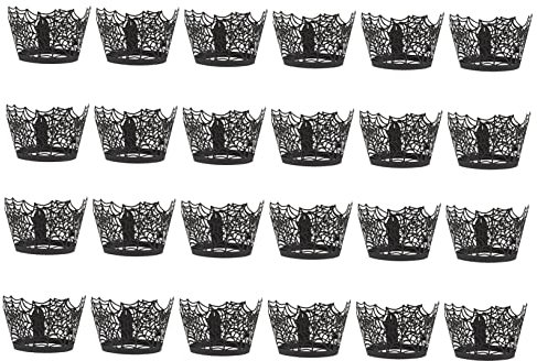 CIYODO Stück Kuchendekor Halloween-Kuchenpapier Cupcake-Förmchen Geschenkpapier für Dessertläden Imbissstände Diner Restaurants Bäckereien