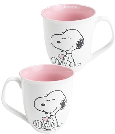 United Labels The Peanuts Tasse Snoopy 280 ml, Blau Weiß, Kaffeebecher aus Keramik, Kaffeetasse