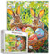 Osterhasenpuzzle für Erwachsene 1000 Teile,Körbe gefüllt mit Ostereiern Jigsaw Puzzle,Unmögliche schwere herausfordernde Puzzles für Erwachsene,Hasenpuzzle für Erwachsene 1000 Teile