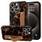 LAOPONUT for iPhone 13 Pro Case,Leopard Print Phone Case With Wrist Strap for Women Girls,Wristband Finger Holder Stand Camera Protection Soft TPU Slim Cover for iPhone 13 Pro 6.1 Inch Brown