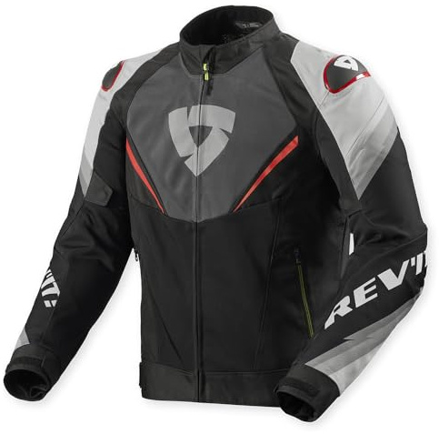 REV'IT! Revit Quantum 3 Air Motorrad Textiljacke, schwarz/grau/rot, XL