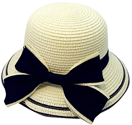 Generisch Gorros de costura Patrón de costura Verano Sol Arco Bebé Sombrero Ala Mujeres Playa Plano Padres Hijos Sombrero de Paja Gorra de béisbol Gorra plana Niños, Blanco, talla única