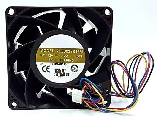 2B08038B12M 12V 80mm Fan, 12V 1.12A 8038 Cooling Fan