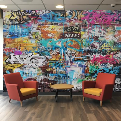 Generisch Tapete Graffiti, Fototapete Straßenkunst Abstrakt, Vliestapete für Schlafzimmer Wohnzimmer, Wand Deko Tapeten, Wandverkleidung 350x256 cm D&O20