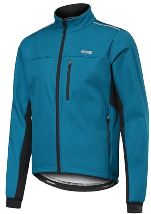 ARSUXEO Thermo-Fleece-Jacke für Herren, winddicht, isoliert, für den Winter, Radfahren, Laufen, Aktivjacke