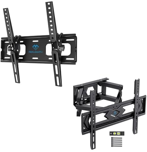 PERLESMITH Soporte TV Pared PSMT2 para 26-65 Pulgadas & Soporte TV PSMFK4 para 26-70 Pulgadas