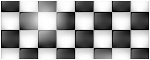 Wallario Memoboard aus Glas mit Motiv, Magnet-Tafel in 32 x 80 cm in Premium Qualität Schachbrett Muster
