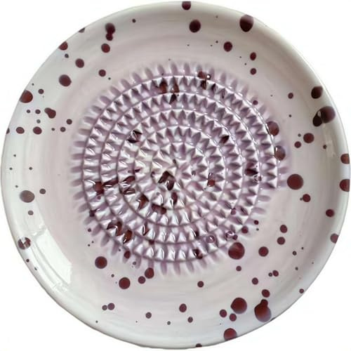 Piatto grattugia in ceramica per aglio, grattugia naturale, tritatutto decorativo per zenzero, aglio, cipolla, formaggio, piatto manuale per aglio