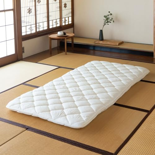 EMOOR Japanische Futon Matratze Premium CLASSE 100 x 200 cm, Faltbar Schlaf Traditionelle Boden Bett Pad Baumwolle