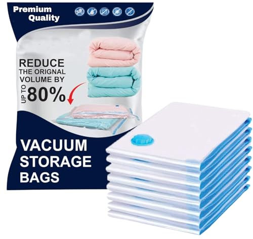 Medium Travel Vacuum Storage Bags for Clothes – 50x70cm - Pack of 6