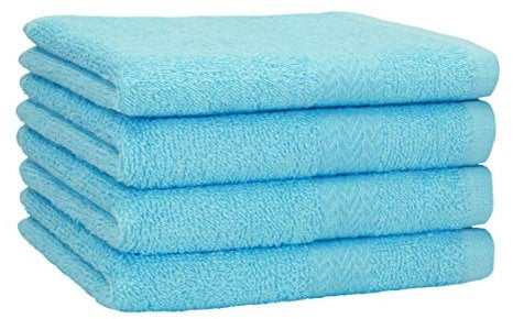 Betz 4 Stück Handtücher Premium 100% Baumwolle 4 Handtücher Farbe türkis