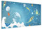 Magnettafel No.MW16 Buntes Weltraumtreiben Memoboard Design Quer Metall Magnet Pinnwand Motiv Wand Stahl Küche Büro, Größe HxB: 37cm x 78cm