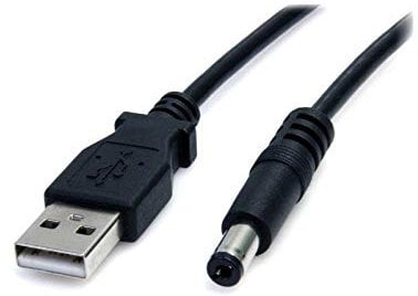 adaptare 40545 Lade-Kabel USB-Stecker Typ A auf DC-Hohlstecker (5,5 x 2,5 mm, 60 cm)